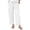 *1-White, variant on VBVC Women's Cotton-Linen Capri Pants,Drawstring Waist Rolled Cuff Casual Trousers For Women,Ladies Lightweight Summer Breathable Pants with Pockets,Beige,S-3XL
