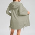 thumbnail image 6 of VBVC Women's UPF 50+ Full Zip Sun Protection Hoodie,Drawstring Beach Cover Up For Women,Ladies' Quick Dry Long Sleeve Swim Tunic with Pockets,Beige,S-3XL, 6 of 8