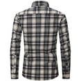 thumbnail image 3 of Aimik Hanes Mens Flannel Shirt Long Sleeve Plaid Button Up Shirts Men's Big and Tall Lightweight Flannel Shirt Regular Fit Casual Shirts Autumn and Winter Shirt Beige XXL, 3 of 3