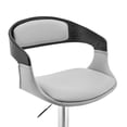 thumbnail image 6 of Gray Modern Upholstered & Chrome Base Bar Stool, 6 of 10