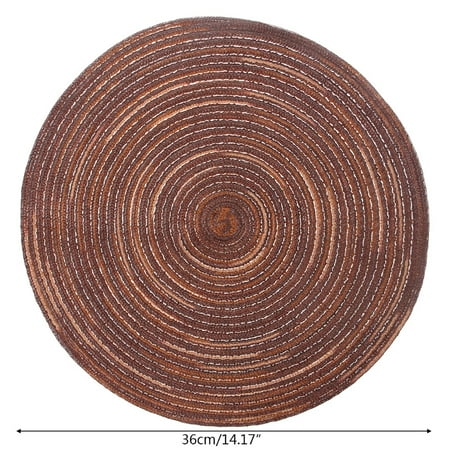 

Woven Braided Round Placemats Heat Resistant Dining Table Mats Non-Slip Coaster