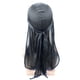 thumbnail image 1 of Tapón Silky Cap Bonnet Headwraps con la elasticidad de la moda de la cola larga Flexible ajustable para los ciclistas Hip-Hop Lovers Daily Decoration Black Navy Edge Inevent AP008480-09B, 1 of 5