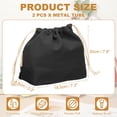 thumbnail image 2 of Uxcell 2 Pcs Bolsa de Maquillaje con Cordón, Bolsa Cosmética de Lona de 7.3" para Organizador de Artículos de Tocador de Viaje, Accesorios Negros, 2 of 7