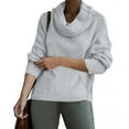 thumbnail image 2 of GigrtiJin Women's Turtleneck Knitted Sweaters Long Sleeves Solid Color Warm Blouses Casual Pullover Loose Tops, 2 of 7