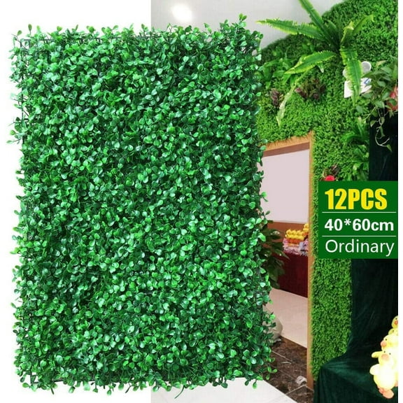 12 Pcs 60x40cm Artificial Boxwood Mat Wall Hedge Decor Privacy Fence Grass Panel