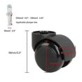 thumbnail image 3 of 2 Inch Black Silent Stemless Caster - Replacement Chair Wheels For Office Chairs - Furniture Casters - 5pcs, 3 of 4