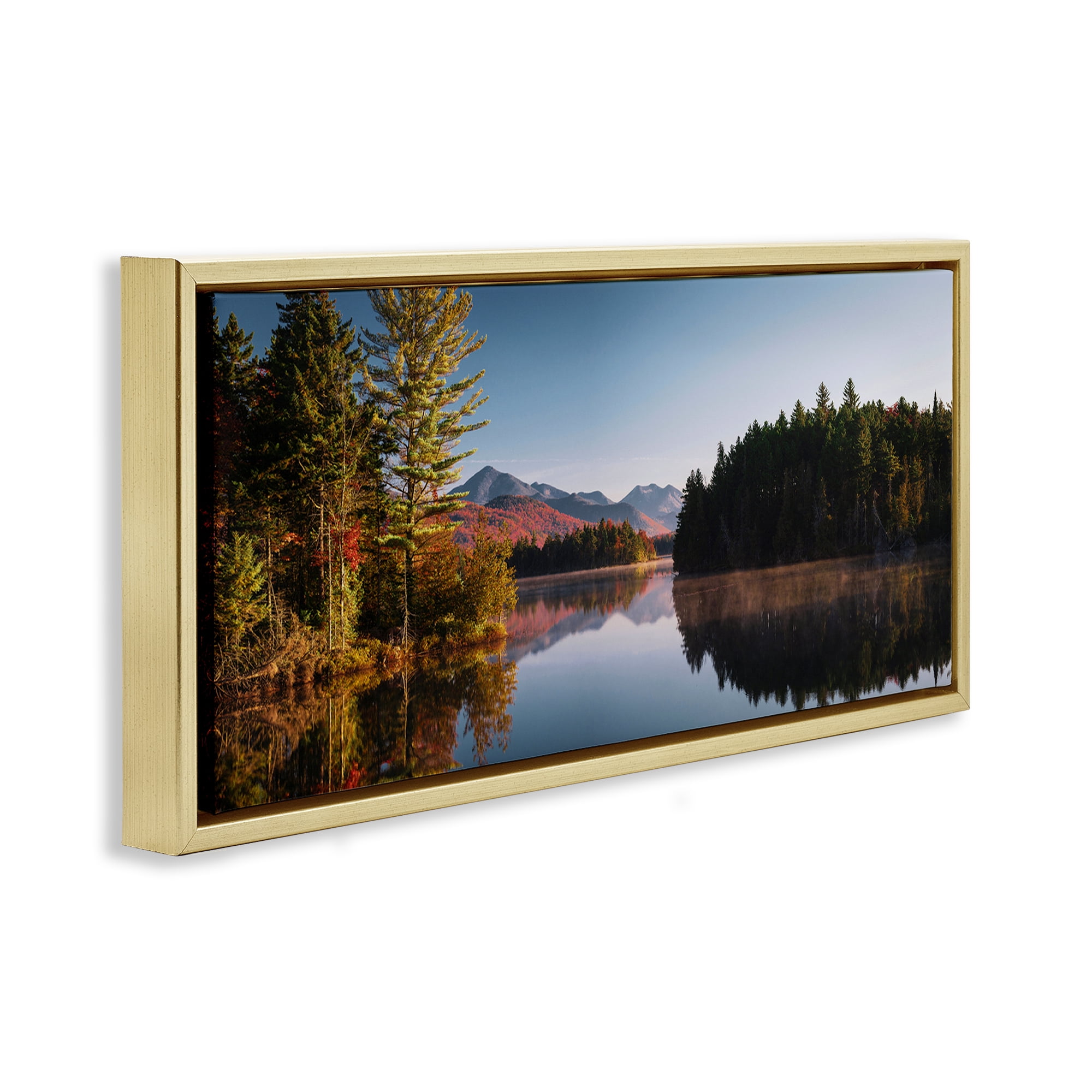 Stupell Industries Autumn Morning Reflection Gold Framed Floater Canvas Wall Art, design by Jonathan Zaharek