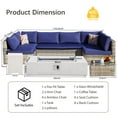 thumbnail image 3 of 9PCS Outdoor Patio Furniture Set with 56'' Propane Terrazzo Fire Pit Table and Tank,PE Wicker Rattan Sectional Sofa, 3 of 9