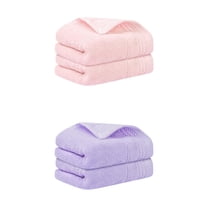 Unique Bargains Hand Towels Set 4 Pack Soft Comfort Towel Pink/Purple 14" x 30"