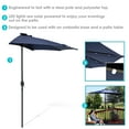 thumbnail image 3 of Sunnydaze 95.5" Navy Blue Solid Half-Octagon Wall Umbrella with Solar LEDs, 3 of 12