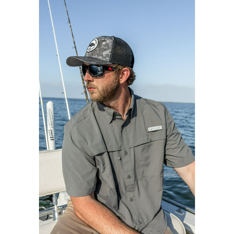 Realtree Short Sleeve Fishing Guide Shirt for Men, Gargoyle, Size 2X-Large  