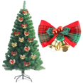 thumbnail image 1 of 10 piezas de lazos de lino navideños para decorar el árbol de Navidad. Mini colgantes para decorar centros comerciales., 1 of 6