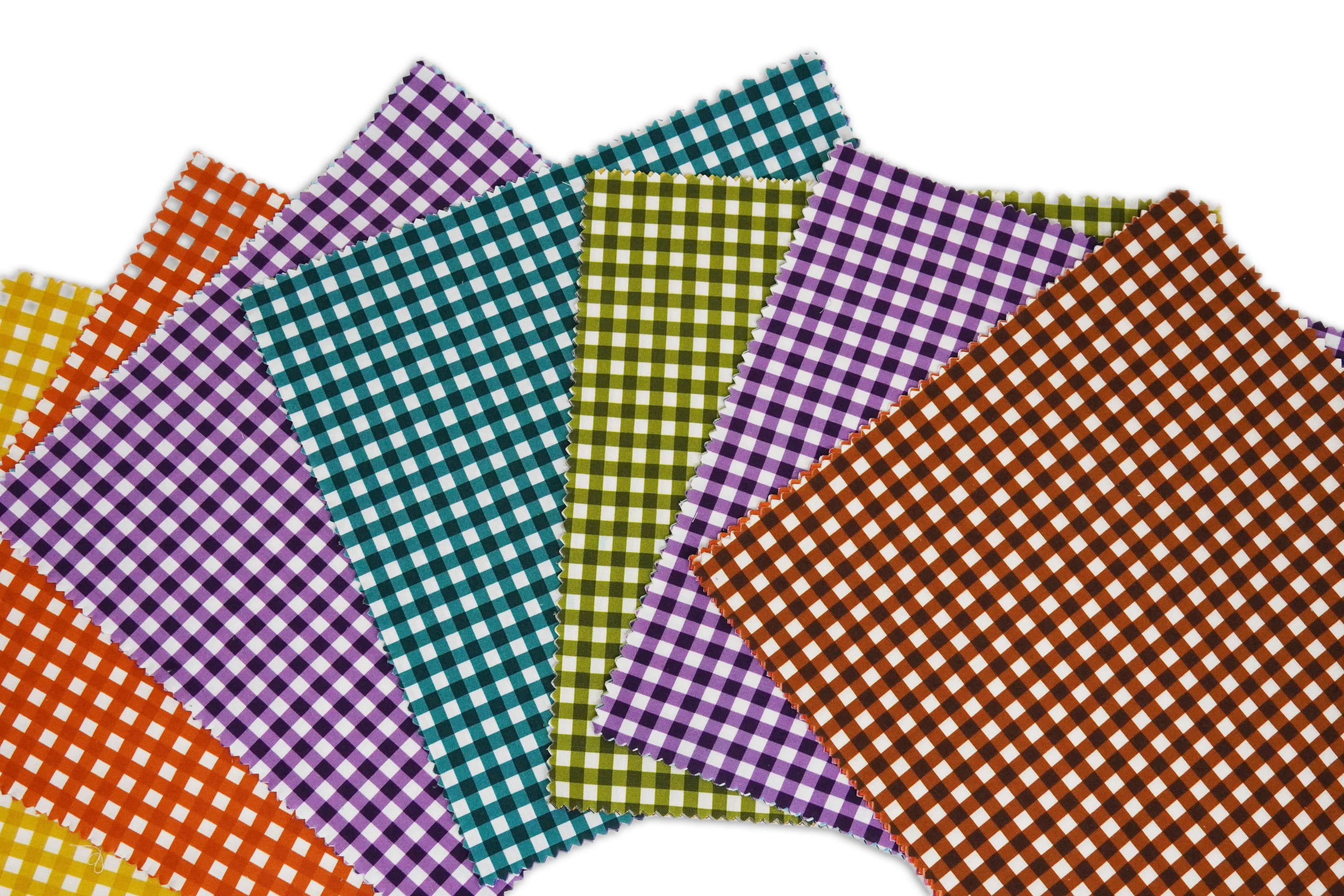 Soimoi Precut 10-inch Gingham Prints Cotton Fabric Bundle Quilting Squares Charm Pack DIY Patchwork Sewing Craft