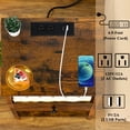 thumbnail image 3 of LEYAOYAO 3-Tier Side Table with Charging Station, End Table with 2 Outlets & 2 USB Ports, for Living Room, Rustic Brown, 3 of 8