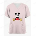 thumbnail image 3 of LS LS Disney Mickey Mouse Imprimé Uniformes Médicaux Infirmière Col en V Manches Courtes Poche Vêtements de Travail Haut Uniforme Accessoires Médicaux, 3 of 7