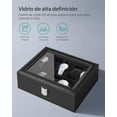 thumbnail image 3 of SONGMICS HOME Caja de Reloj, Caja para 10 Relojes, con Tapa de Cristal, con Almohadilla Extraíble de Reloj, Cierre de Metal, Forro de Terciopelo, Regalo, Cuero Sintético Negro, Forro Negro, 3 of 6