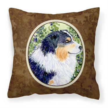 Carolines Treasures SS8737PW1414 Australian Shepherd Fabric Decorative Pillow, 14Hx14W, multicolor
