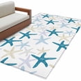 thumbnail image 2 of Area Rug 48×72in, Abstract Summer Sea Star Floor Carpet Living Room Rug, Blue Yellow Purple Stars Non-Slip Welcome Mat Indoor Rugs for Bedroom Dining Room, 2 of 9