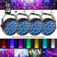 thumbnail image 1 of Par Light 12LED RGB DMX Strobe Stage Lighting Party Disco DJ Lights with Battery, 4 Pack, 1 of 8