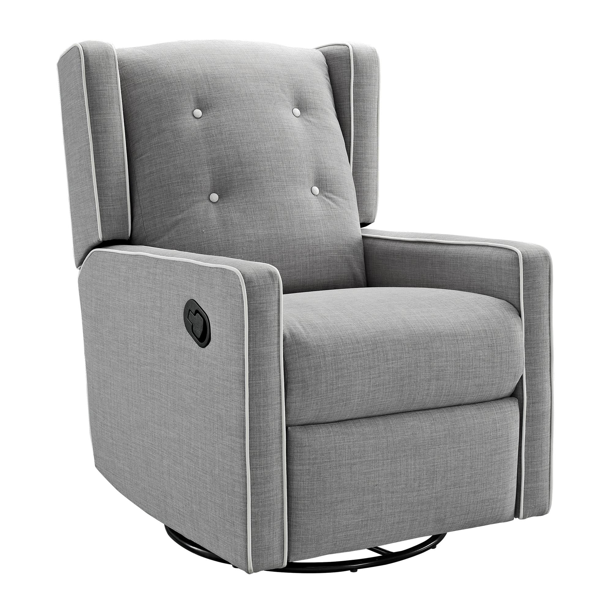 Baby Relax Mikayla 4-in-1 Nursery Swivel Glider Rocker Recliner, Gray Linen