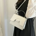 thumbnail image 5 of Stylish and simple handbag retro one-shoulder crossbody bag artificial leather flip small square bag - silver, 5 of 5