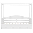thumbnail image 6 of Jopath Twin Size Floor Bed with Roof, Kids House Floor Bed with Trundle for Boys Girls White, 6 of 9