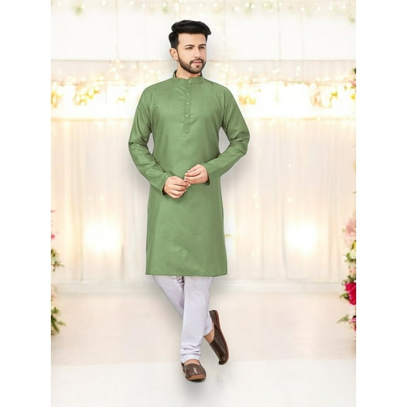 Parrot Green - Outluk 57 Cotton Kurta with Pajama Set– Ethnic Wear for Mens