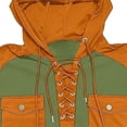 thumbnail image 4 of WAENQINLA Men's Drawstring Hooded Sweatshirt Waffle Knit Lace Up Hoodies Color Block Long Sleeve Pullover Sweatshirts Casual Elbow Padded Sports Athletic Top with Chest Pockets S-3XL, 4 of 9