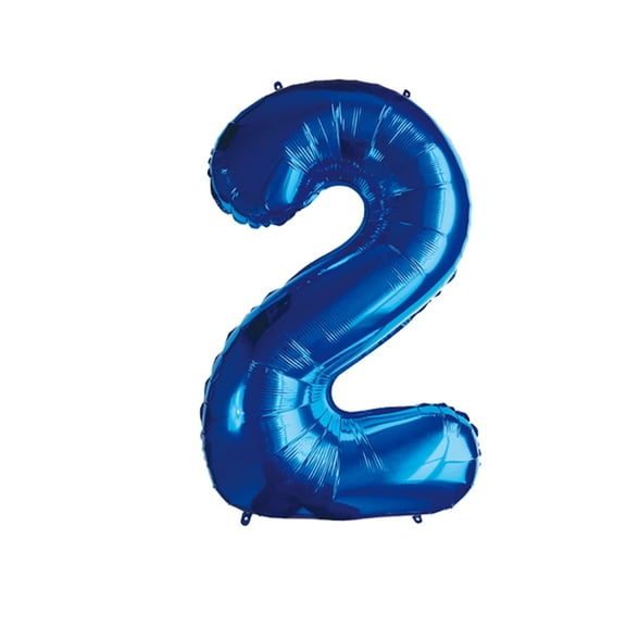 Number Two Balloon Blue Number 2 Balloon 32" Foil Mylar Blue Number Balloon