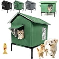 thumbnail image 1 of Maison pour Chat Extérieure Surélevée Toutes Saisons – Imperméable, Isolée et Pliable pour un Confort Douillet, Maison pour Chat Extérieure Résistante aux Intempéries avec Base Surélevée dans Garage, Cour, Véranda pour Chats Errants, avec Fenêtre (Vert,G), 1 of 9
