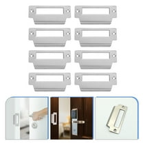 CRAFTHROU 8Pcs Simple Design Silver Door Security Plate for Door Installation