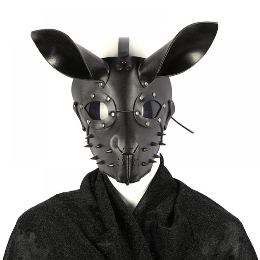 Halloween Role Play Props Bunny Girl Punk Mask Party Decorations PU Leather as Mask Comfortable Wearing for Masquerade Party, Gift, Costume Party, Christmas