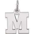 thumbnail image 1 of Sterling Silver Rhodium-Plated Block Letter M Initial Charm Made In United States qc5093m, 1 of 5