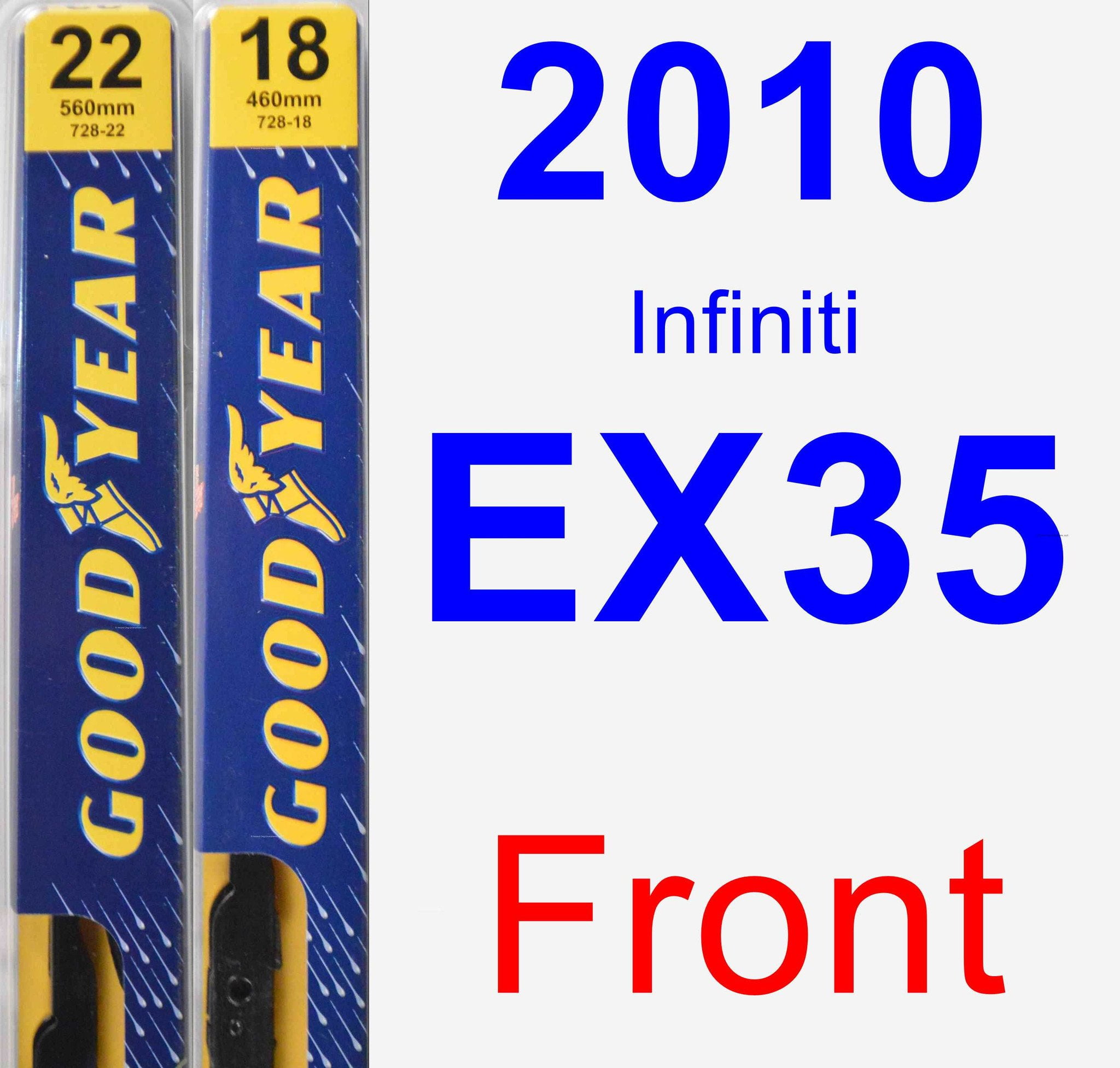 2010 Infiniti EX35 Wiper Blade Set/Kit (Front) (2 Blades) Premium