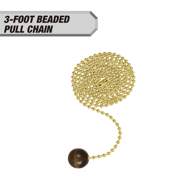 Hyper Tough Ceiling Fan Pull Chain with Wood Ball, 3 ft