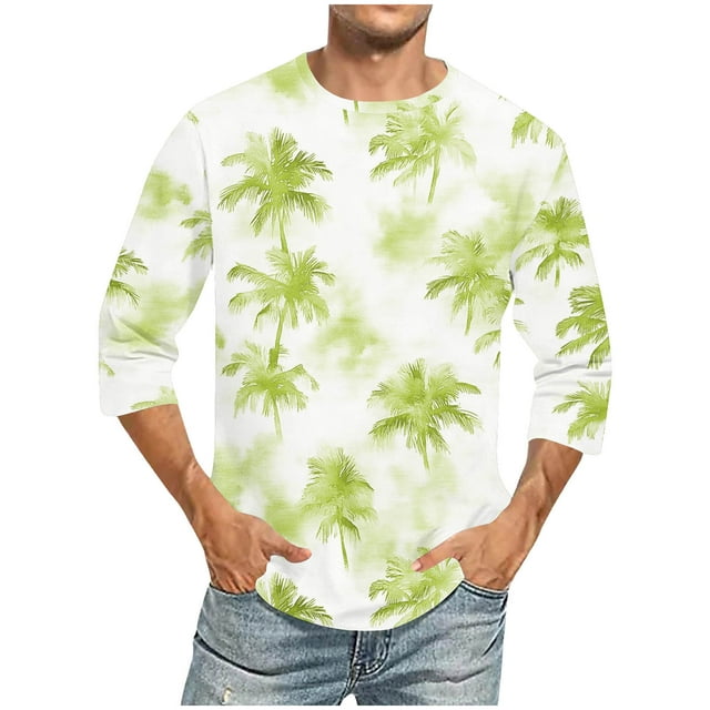 Tops para hombre, blusas y camisas de cuello redondo y manga corta para hombre, blusas casuales de moda con cuello redondo y manga corta, blusas para hombre, blusas de poliéster para hombre