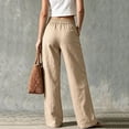 thumbnail image 6 of Mifsaly Wide Leg Linen Pants for Women High Waisted Work Trousers Lightweight Loose Fit Office Everyday Vacation Clothes with Front Pockets Beige,S, 6 of 8