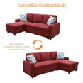 thumbnail image 3 of Ainehome Red Linen Reversible Sleeper Sectional Sofa with Storage Chaise, 3 of 8