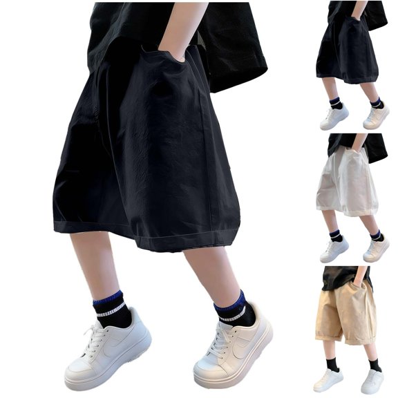 LIBRCLO Swim Trunks for Kids Boys Lightweight Quick Dry Cargo Beach Shorts Breathable Summer Hawaii Board Shorts with Pockets Black 12-13 Years