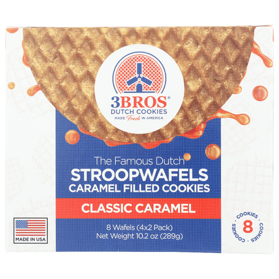 3Bros Stroopwafel Classic Cream 8 pc 10.2 oz (Pack of 8)