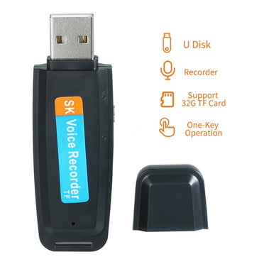 MIXFEER Mini Portable USB Voice Recorder Rechargeable U-Disk Recorder One-Button Recording Storage Support 1-32G TF Card for Meeting Lecture Interview