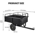 thumbnail image 3 of 900 Lbs Heavy Duty Steel Dump Carts, Utility Garden Cart, Yard Garden Trailer with Dual Dumping Modes (Manual/Foot Pedal), Pull Behind Dump Trailer for ATV, UTV, Lawn Mower Tractor Black, 3 of 8