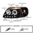 thumbnail image 3 of Spec-D Tuning Jet Black LED Strip Halo Projector Headlights Compatible with 1997-2003 Ford F150, 2004 Ford F150 Heritage, 1997-2002 Ford Expedition, Left + Right Pair Headlamps Assembly, 3 of 5