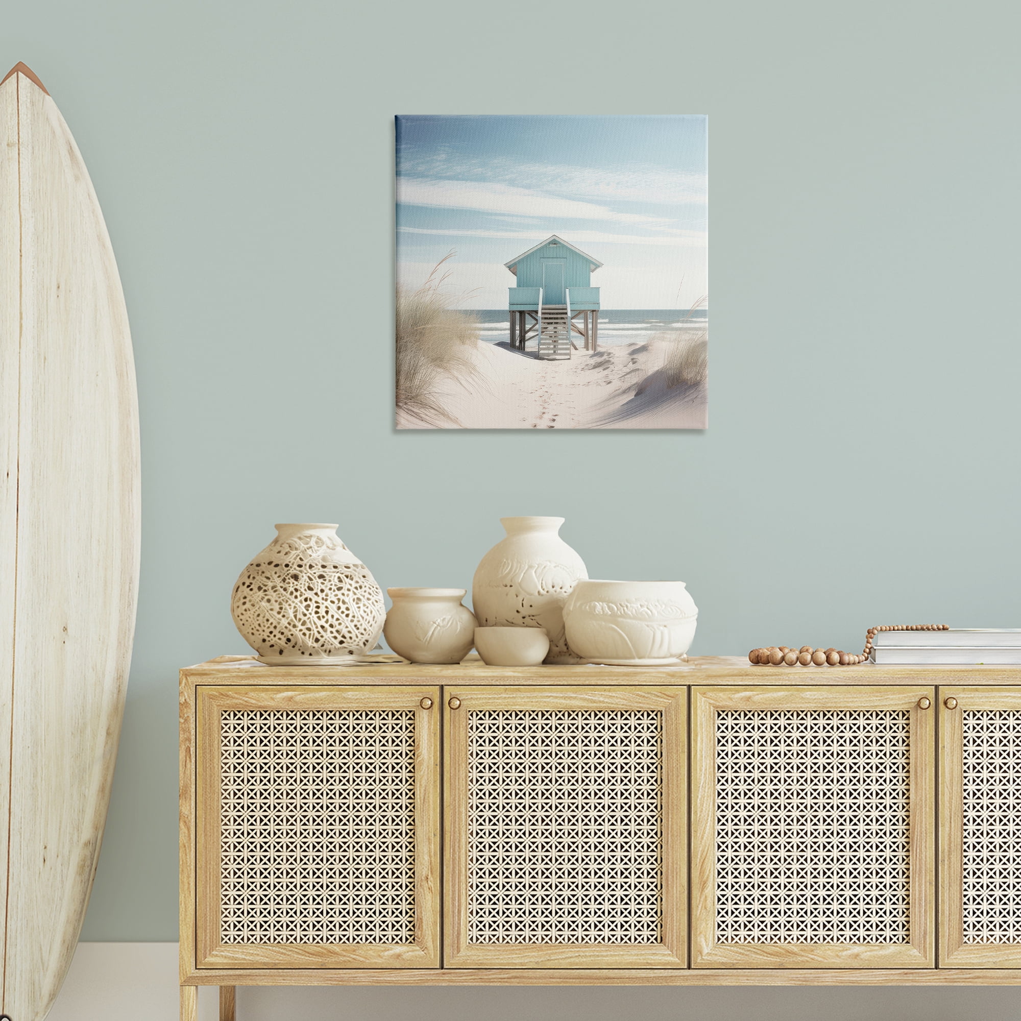 Stupell Industries Coastal Lookout Hut Nautical & Beach Painting Wrapped Canvas Art Print Wall Art, 30 x 30
