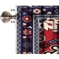 thumbnail image 2 of Tribal Textured Curtain Valance Rustic Floral Square Flower Borders Boho Ethnic Geometric Curtain Valance Kitchen Cafe Living Room Home Decor 54"x18", 2 of 5