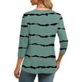 thumbnail image 5 of Texiao 3/4 Length Sleeve Women's Tops V Neck Casual Tunic Tops Basic Shirts Loose Fit Blouse, 5 of 7