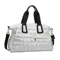 thumbnail image 3 of Bolsa deportiva para gimnasio, bolsa de viaje, bolsa de mano para artículos de tocador, bolsa de moda, bolsa grande para mujer Blanco, 3 of 9