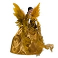thumbnail image 4 of Kurt Adler 13-Inch African American Angel Tree Topper – Gold Christmas Figurine with 10 LED Lights, 4 of 8