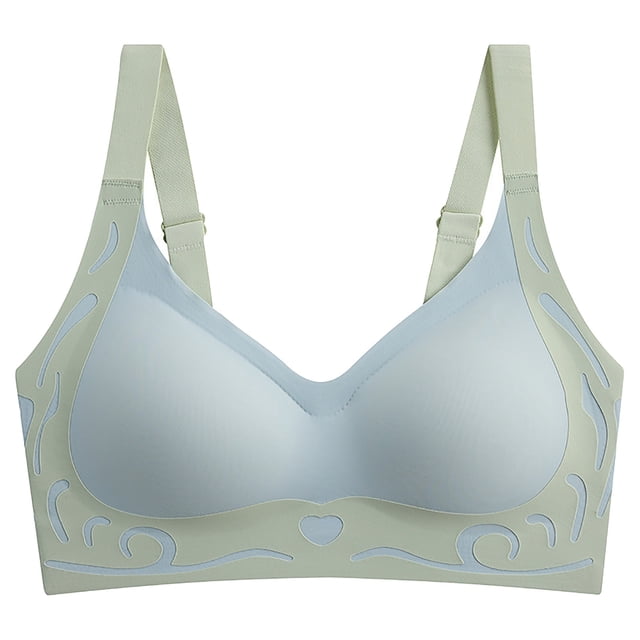 Soutiens-gorge de Sport pour Femmes, Super Rassemblement Doux Confortable Rassemblement Lingerie Sans Armatures, Blanc M-3TG,