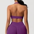 thumbnail image 5 of Neewe Women's Seamless Sports Bra Knitted Yoga Suit Gathering Breathable Workout Gym Tank Top for Women-Purple 2XL, 5 of 9